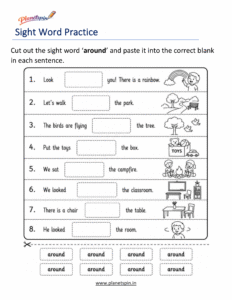 around cut paste printable worksheet