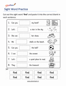 find cut paste printable worksheet