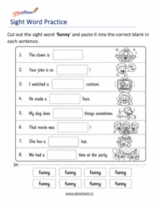 funny cut paste printable worksheet