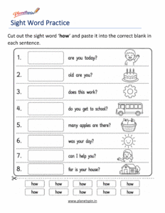 how cut paste printable worksheet