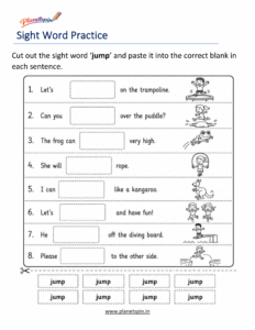 jump cut paste printable worksheet