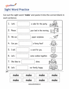 make cut paste printable worksheet
