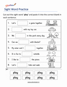 play cut and paste printable worksheet