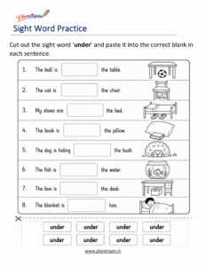 under cut paste printable worksheet