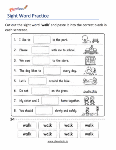 walk cut paste printable worksheet