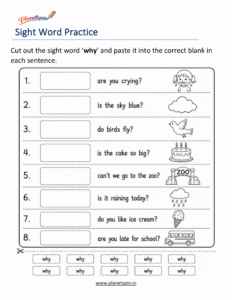 why cut paste printable worksheet