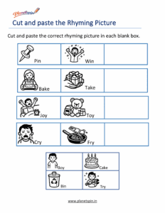 phonics rhyming worksheet for kids printable
