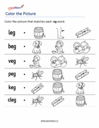-EG Word Family Worksheets printable for Kindergarten