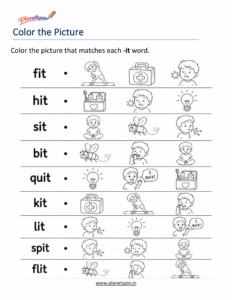 Color the Correct -IT Word Worksheet