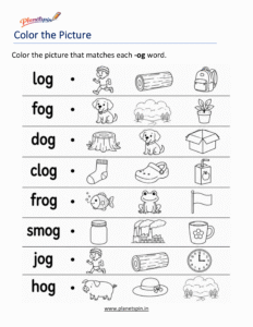 Color the Correct -OG Word Worksheet