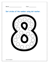 8: Dots circles of the number 8 using dot marker