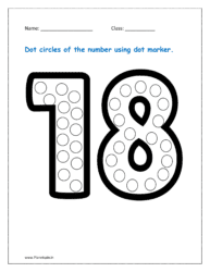 18: Dots circles of the number 18