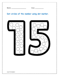 15: Dots circles of the number 15 