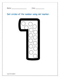 1: Dot circles of the number 1 