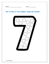 7: Dot circles of the number 7 using dot marker