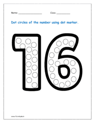 16: Dot circles of the number 16 