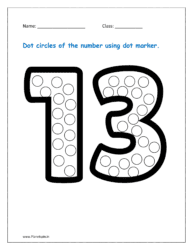 13: Dot circles of the number 13 using dot marker