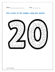 20: Dots circles of the number 20 