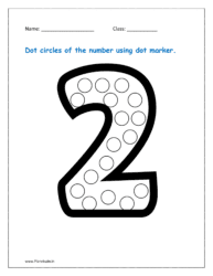 2: Dot circles of the number 2 using dot marker