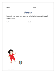 Draw objects: Look into your classroom and draw objects that move with a push or pull force.