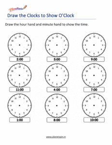 Read Each Written Time and Draw the Correct Clock Hands