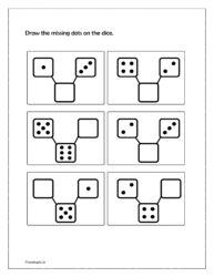Draw the missing dots on the dice