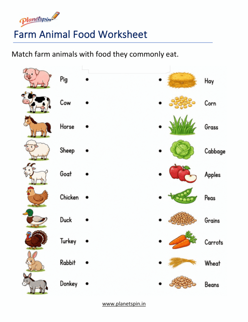 Farm Animals Worksheets for Grade 1