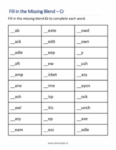 Fill in the missing Cr blends
