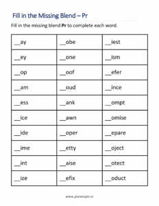 Fill in the missing Pr blends
