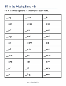 Fill in the missing St blends