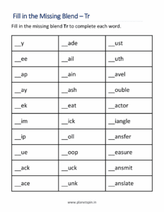 Fill in the missing Tr blends