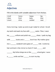 Identify adjectives in a sentence worksheet for grade 2