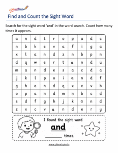 Build the word and with letters worksheet