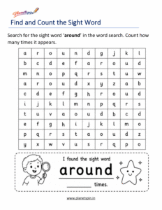 Build the word around with letters worksheet
