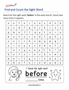 Build the word before with letters worksheet