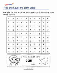 Build the word can with letters worksheet