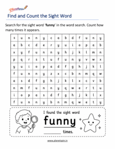 Build the word funny with letters worksheet