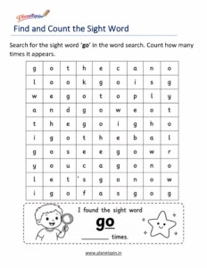 Build the word go with letters worksheet
