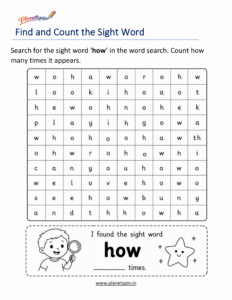 Build the word how with letters worksheet