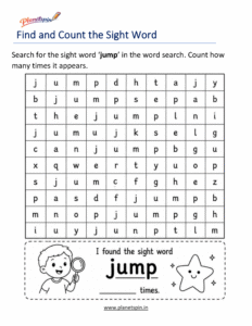 Build the word jump with letters worksheet