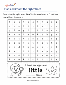 Build the word little with letters worksheet