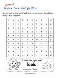 Build the word look with letters worksheet
