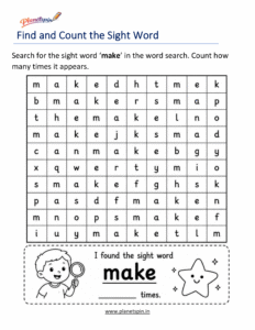 Build the word make with letters worksheet