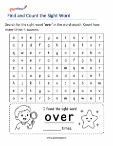 Build the word over with letters worksheet