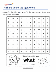Build the word what with letters worksheet