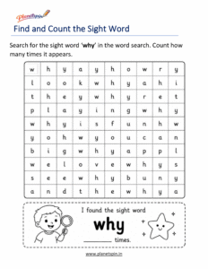 Build the word why with letters worksheet