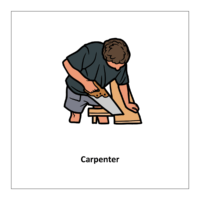 Flashcards of community helpers: Carpenter