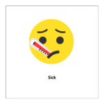 Flash card of feelings and emotions: Sick