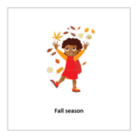 Fall season flashcard