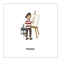 Flashcards of community helpers: Painter